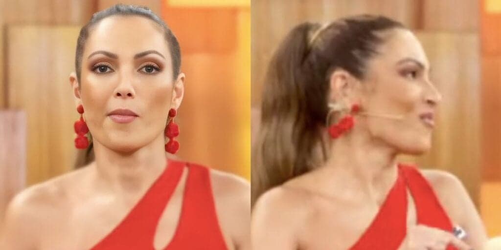 Patrícia Poeta franze o rosto ao vivo ao receber presente de convidado e gera climão com silêncio