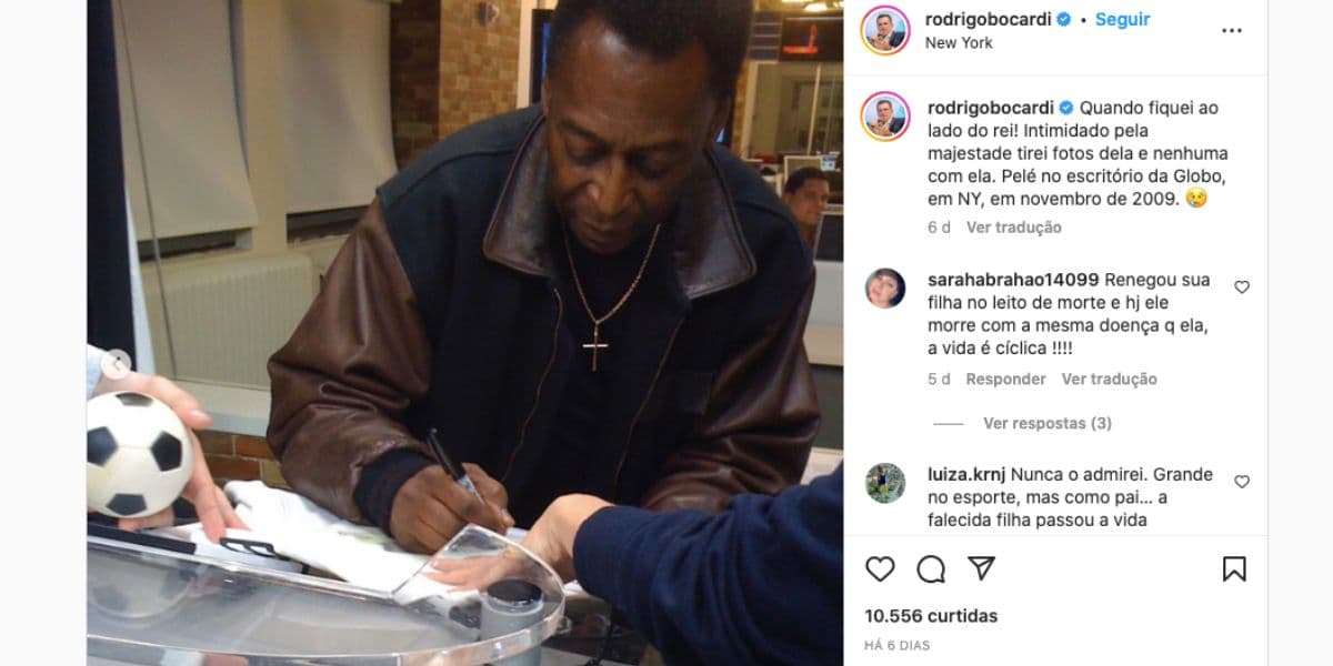 Rodrigo Bocardi confessa como se sentiu ao ver Pelé na Globo (Reprodução) Rodrigo Bocardi confessa como se sentiu ao ver Pelé na Globo (Reprodução)