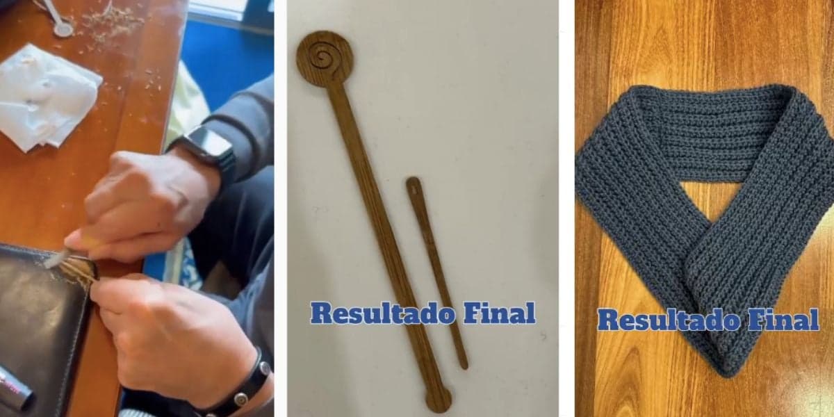 Em vídeo, Xororó é visto criando ferramenta de crochê para a esposa, Noely, que precisou do acessório para terminar cachecol do neto (Foto: Reprodução / Instagram) Em vídeo, Xororó é visto criando ferramenta de crochê para a esposa, Noely, que precisou do acessório para terminar cachecol do neto (Foto: Reprodução / Instagram)
