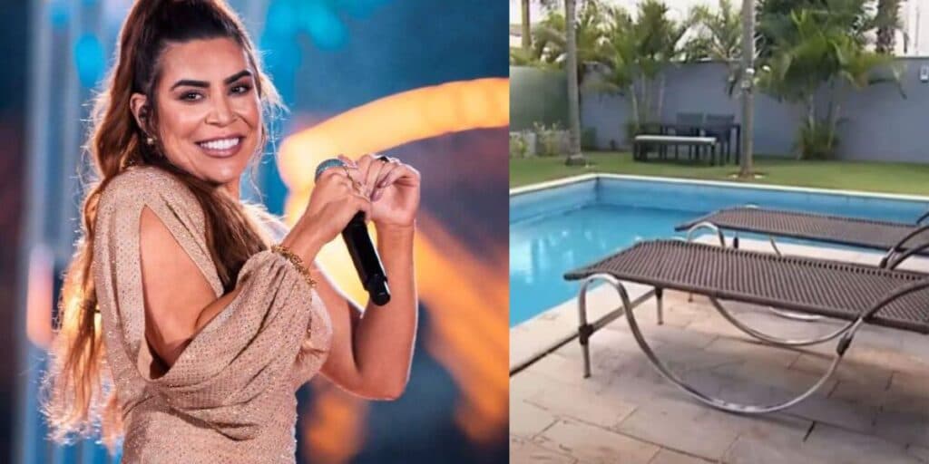 Piscina enorme, área externa e closet: A mansão milionária de Naiara Azevedo