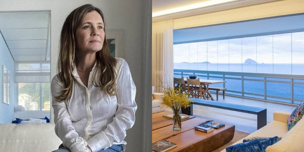 Toda de madeira, com biblioteca e cantinho de troféus: onde Adriana Esteves vive com Vladimir é absurdo