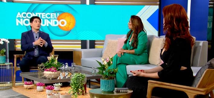 Ana Hickmann, César Filho e Renata Alves apresentam programa sem Ticiane Pinheiro - Foto Reprodução RecordTV Ana Hickmann, César Filho e Renata Alves apresentam programa sem Ticiane Pinheiro - Foto Reprodução RecordTV