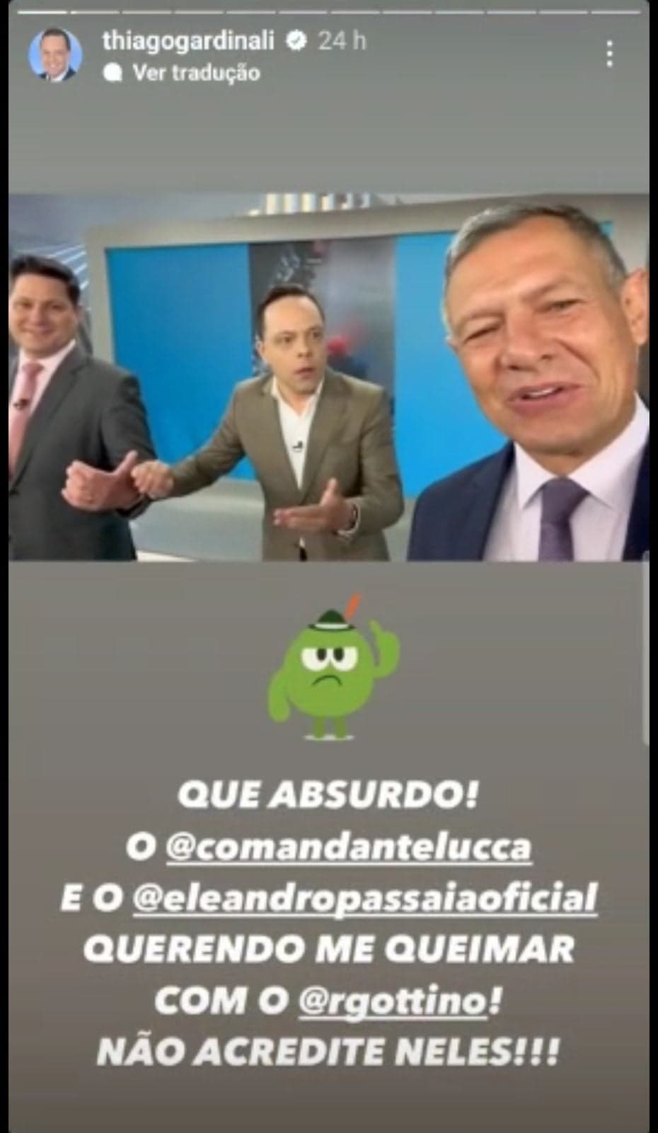 Âncora da Record fica "preso" no estúdio, e aproveita momento para fazer denúncia ao Reinaldo Gottino - Foto Reprodução Instagram Âncora da Record fica "preso" no estúdio, e aproveita momento para fazer denúncia ao Reinaldo Gottino - Foto Reprodução Instagram