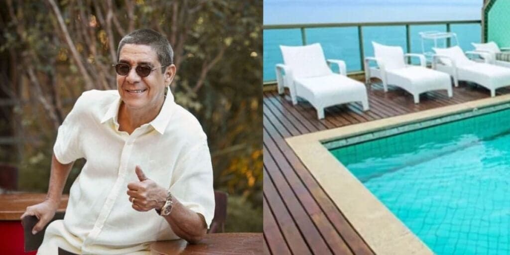 Em frente ao mar, com bar próprio e piscina: esta é a cobertura duplex absurda de Zeca Pagodinho