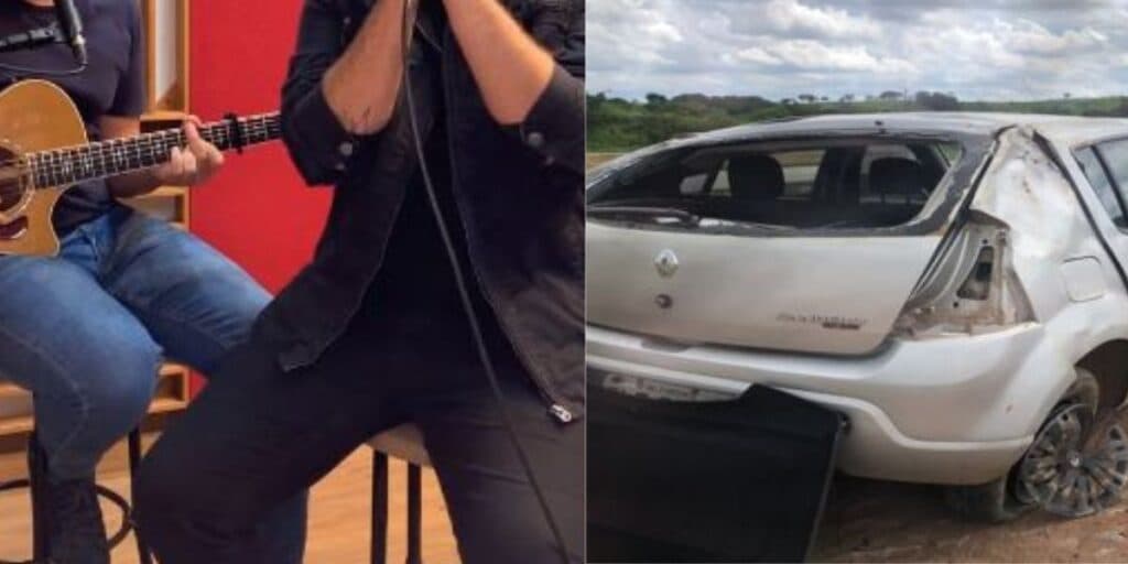 Acidente grave: cantor sertanejo passa por apuros no meio de rodovia e acaba capotando o carro