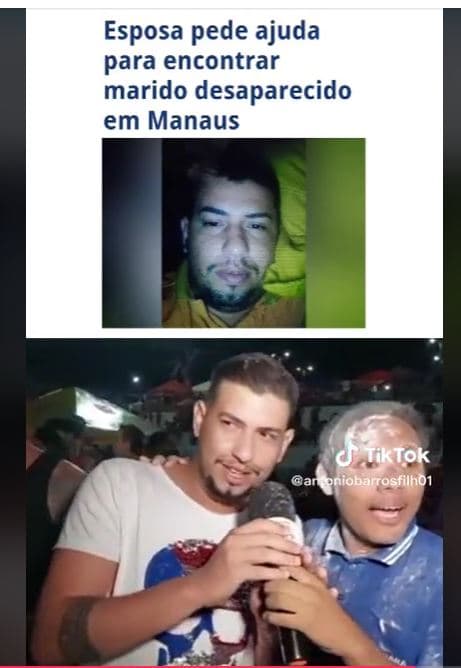 Esposa pede ajuda para achar marido desaparecido e rapaz surge na TV, no carnaval, após fugir com amante - Foto Reprodução Esposa pede ajuda para achar marido desaparecido e rapaz surge na TV, no carnaval, após fugir com amante - Foto Reprodução