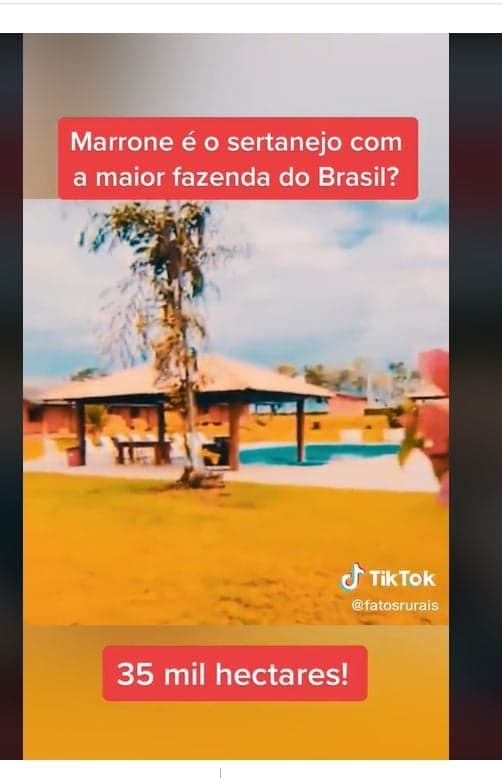 Fazenda de Marrone, de 35 mil hectares e 20 mil cabeça de gado - Foto Reprodução Canal Fatos Rurais Fazenda de Marrone, de 35 mil hectares e 20 mil cabeça de gado - Foto Reprodução Canal Fatos Rurais