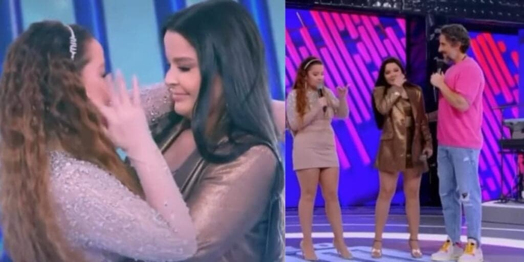 Maiara e Maraisa caem no choro no palco do Caldeirão e Marcos Mion confessa motivo: "Bruta e verdadeira"