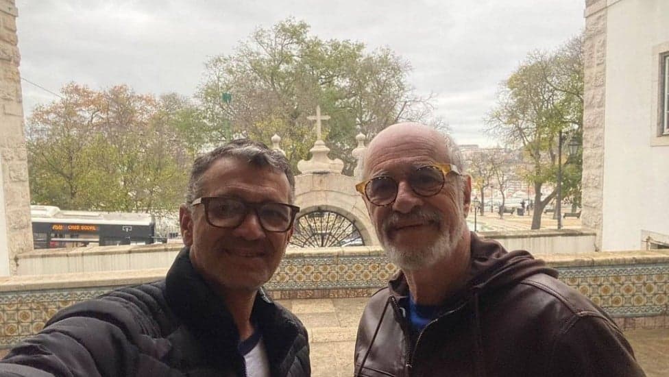 Marcos Caruso e Marcos Paiva em viagem a Lisboa, em Portugal - Foto Reprodução Marcos Caruso e Marcos Paiva em viagem a Lisboa, em Portugal - Foto Reprodução