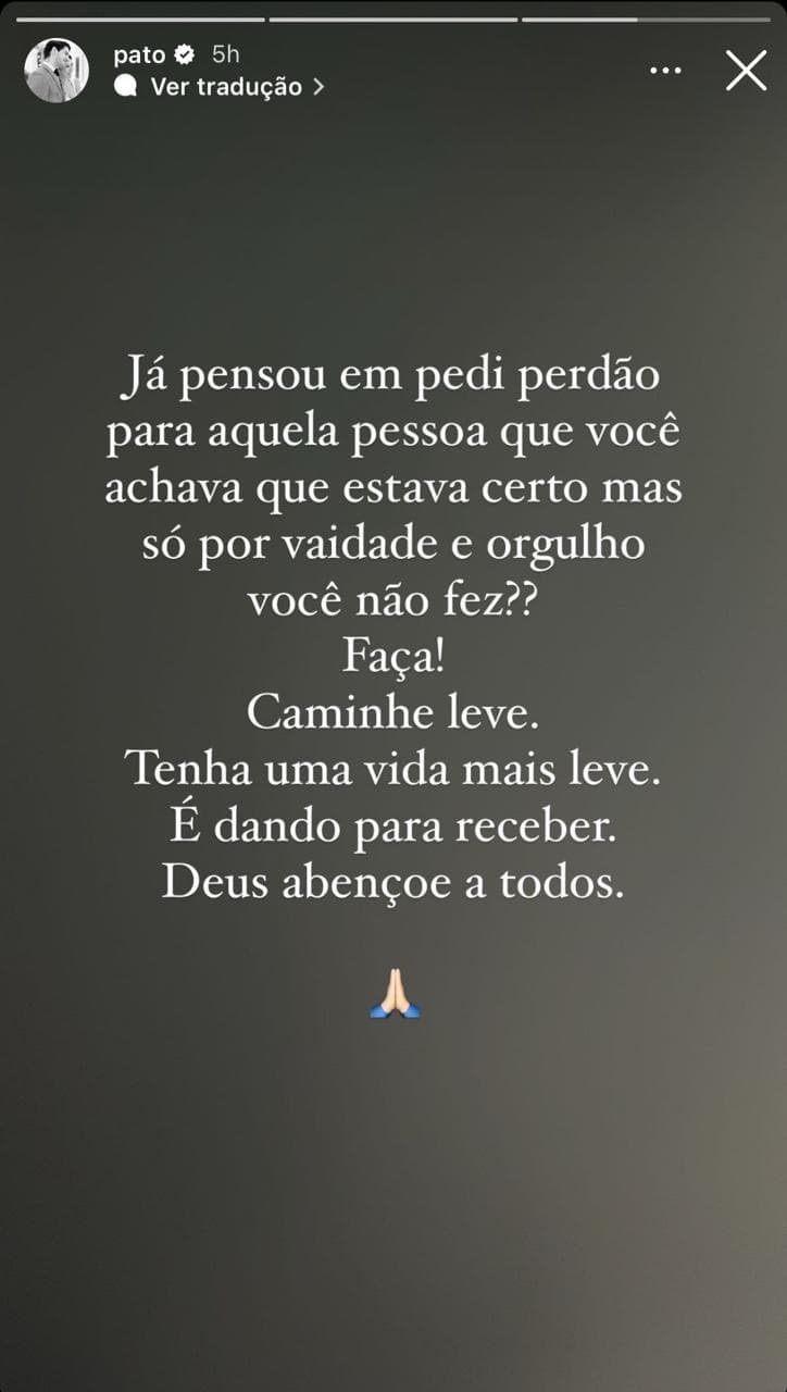 Pato, marido de Rebeca Abravanel divulga texto, fala de perdão e dá recado - Foto Reprodução Pato, marido de Rebeca Abravanel divulga texto, fala de perdão e dá recado - Foto Reprodução