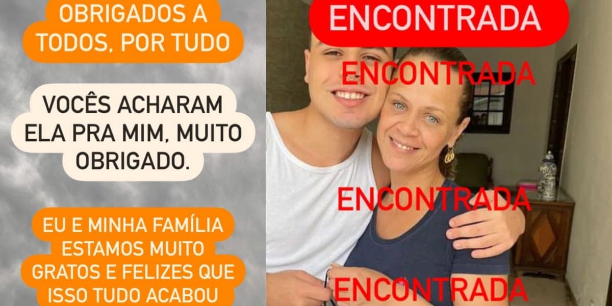 Pedro Monteiro comemora que sua mãe, Rafaela, foi encontrada com vida, após 1 semana desaparecida (Reprodução: Instagram) Pedro Monteiro comemora que sua mãe, Rafaela, foi encontrada com vida, após 1 semana desaparecida (Reprodução: Instagram)