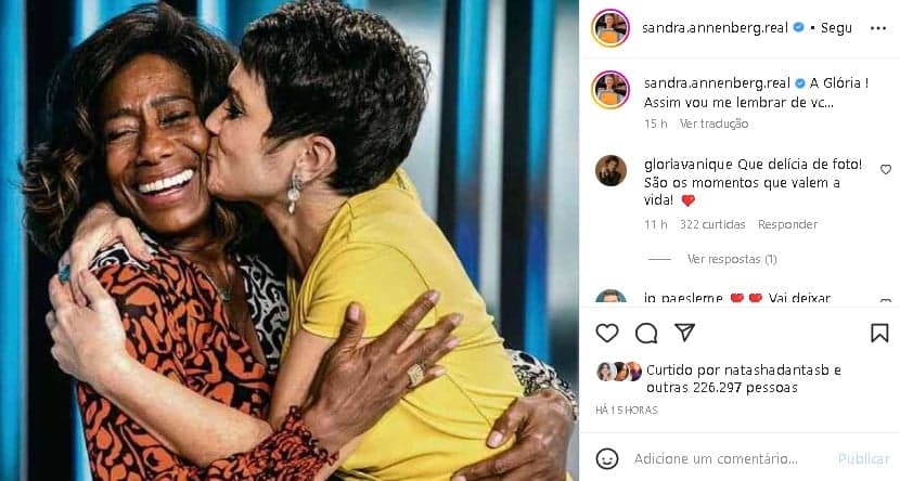Sandra Annenberg deixou recado mais do que especial para Glória Maria e surpreendeu com despedida (Foto: Reprodução/ Instagram) Sandra Annenberg deixou recado mais do que especial para Glória Maria e surpreendeu com despedida (Foto: Reprodução/ Instagram)