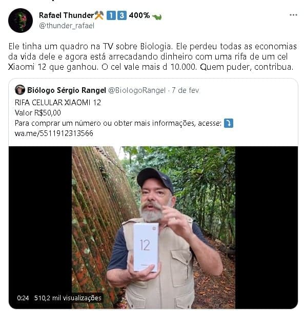 Sérgio Rangel trabalhou ao lado de Eliana trazendo curiosidades sobre o mundo animal (Foto: Reprodução/ Twitter) Sérgio Rangel trabalhou ao lado de Eliana trazendo curiosidades sobre o mundo animal (Foto: Reprodução/ Twitter)