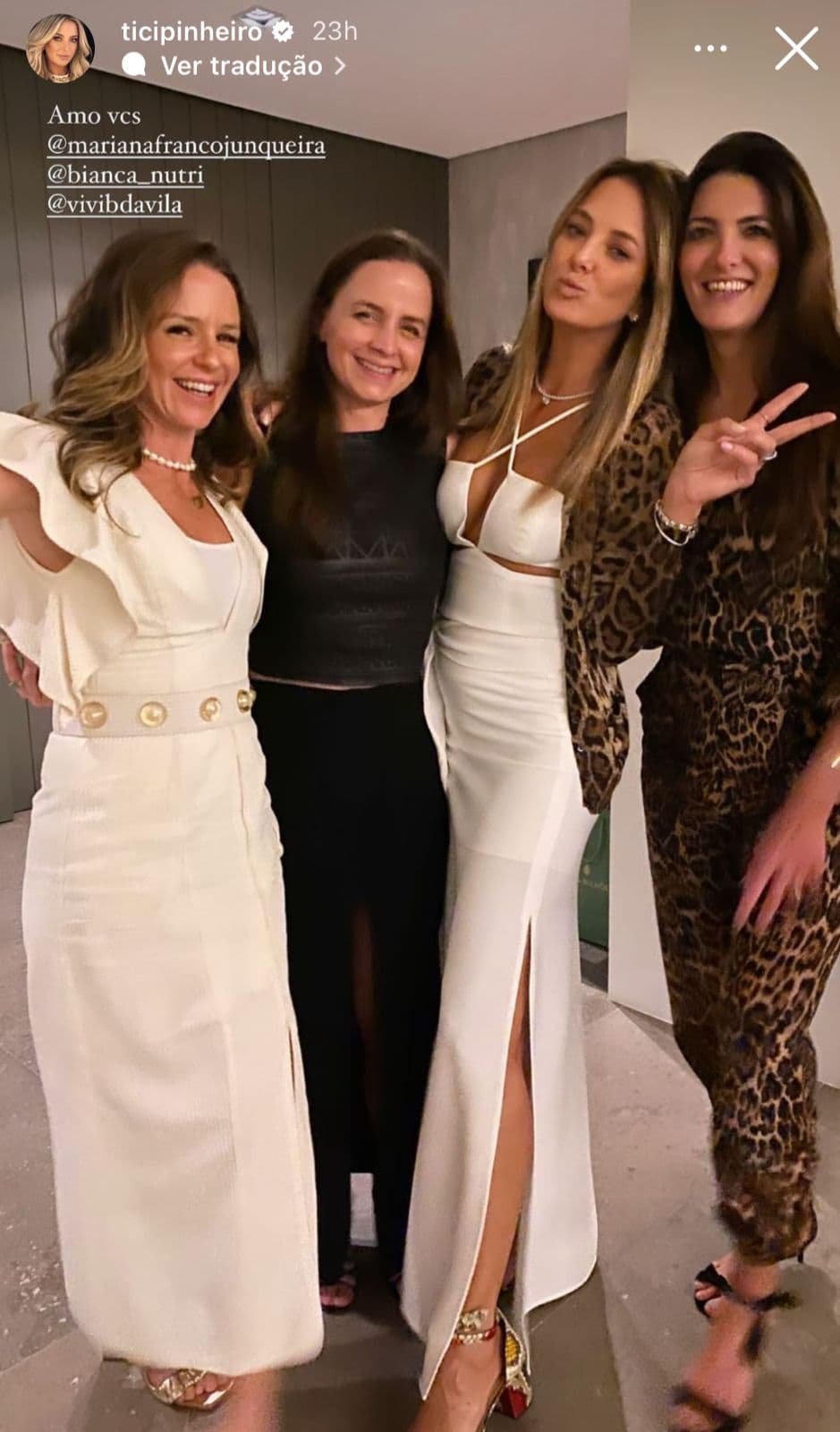 Ticiane Pinheiro curte festa de casamento de querida amiga - Foto Reprodução Instagram Ticiane Pinheiro curte festa de casamento de querida amiga - Foto Reprodução Instagram