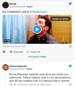 Internautas ficaram em choque com a cena nojenta de Bruno Mezenga (Foto: Reprodução / Twitter) Internautas ficaram em choque com a cena nojenta de Bruno Mezenga (Foto: Reprodução / Twitter)