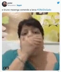 Público de O Rei do Gado reagiu a cena nojenta de Bruno comendo larvas (Foto: Reprodução / Twitter) Público de O Rei do Gado reagiu a cena nojenta de Bruno comendo larvas (Foto: Reprodução / Twitter)
