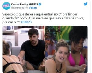 Bruna Griphao debocha de Cara de Sapato no BBB23 (Foto: Reprodução / Twitter) Bruna Griphao debocha de Cara de Sapato no BBB23 (Foto: Reprodução / Twitter)