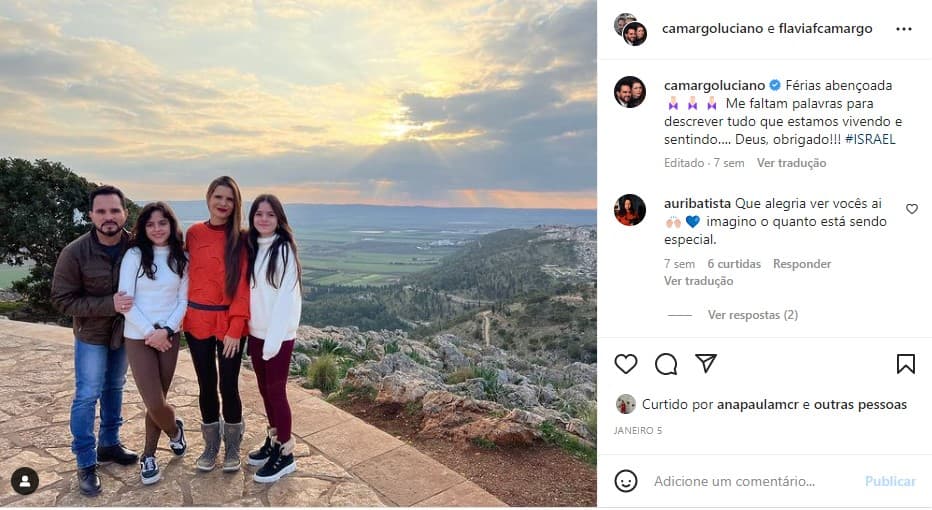 Luciano Camargo saiu de férias com as esposa e filhas (Foto: Reprodução) Luciano Camargo saiu de férias com as esposa e filhas (Foto: Reprodução)