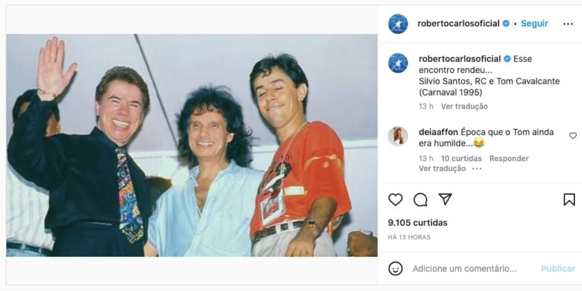Roberto Carlos entrega foto jamais vista ao lado de Silvio Santos (Foto: Reprodução / Instagram) Roberto Carlos entrega foto jamais vista ao lado de Silvio Santos (Foto: Reprodução / Instagram)