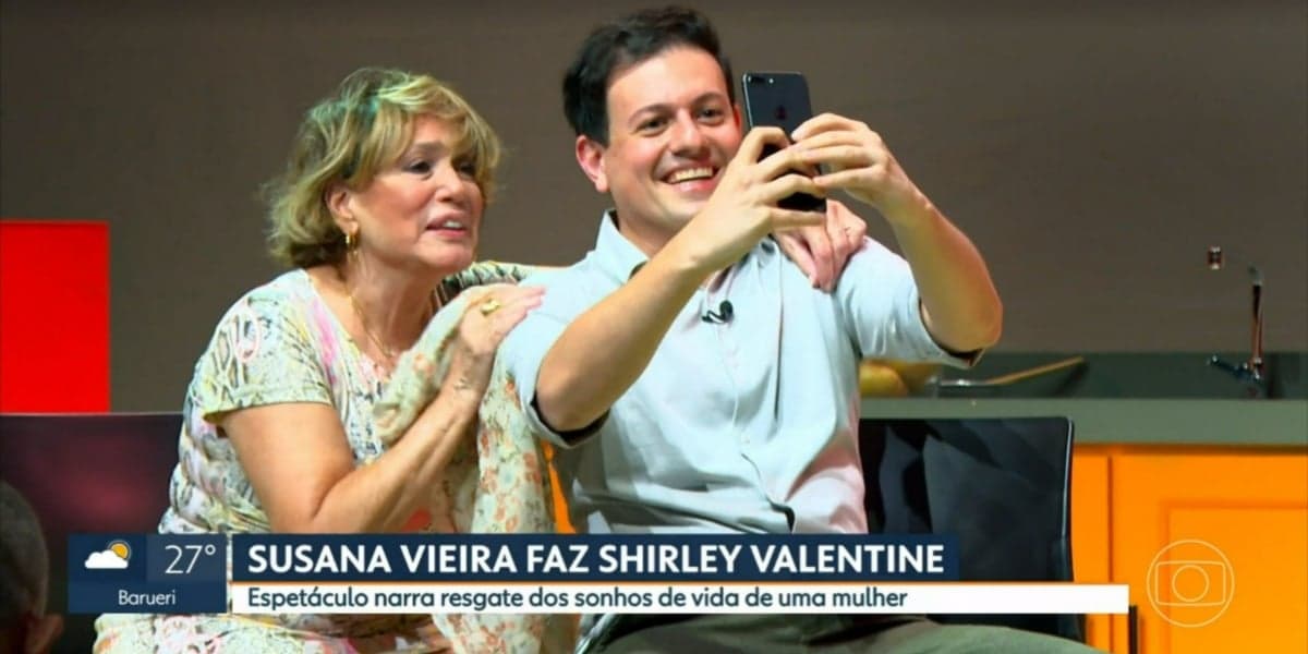 Susana Vieira e Thiago Crespo falaram sobre a peça "Shirley Valantine" (Foto: Reprodução/TV Globo) Susana Vieira e Thiago Crespo falaram sobre a peça "Shirley Valantine" (Foto: Reprodução/TV Globo)