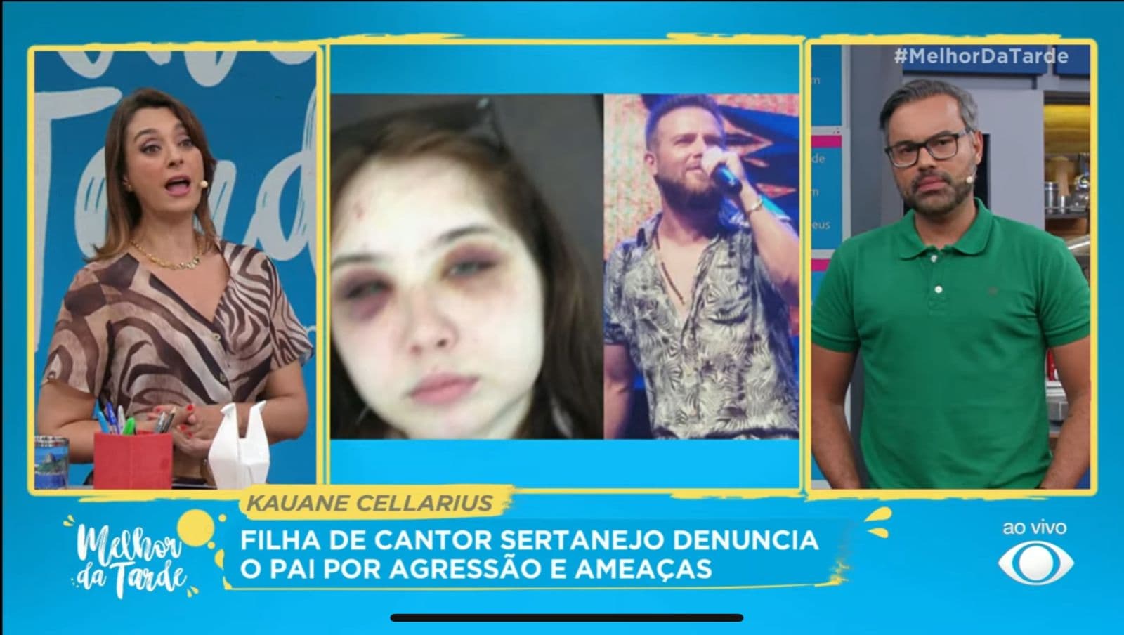 Catia Fonseca noticia caso de sertanejo que tentou matar a própria filha - Foto Reprodução Band Catia Fonseca noticia caso de sertanejo que tentou matar a própria filha - Foto Reprodução Band