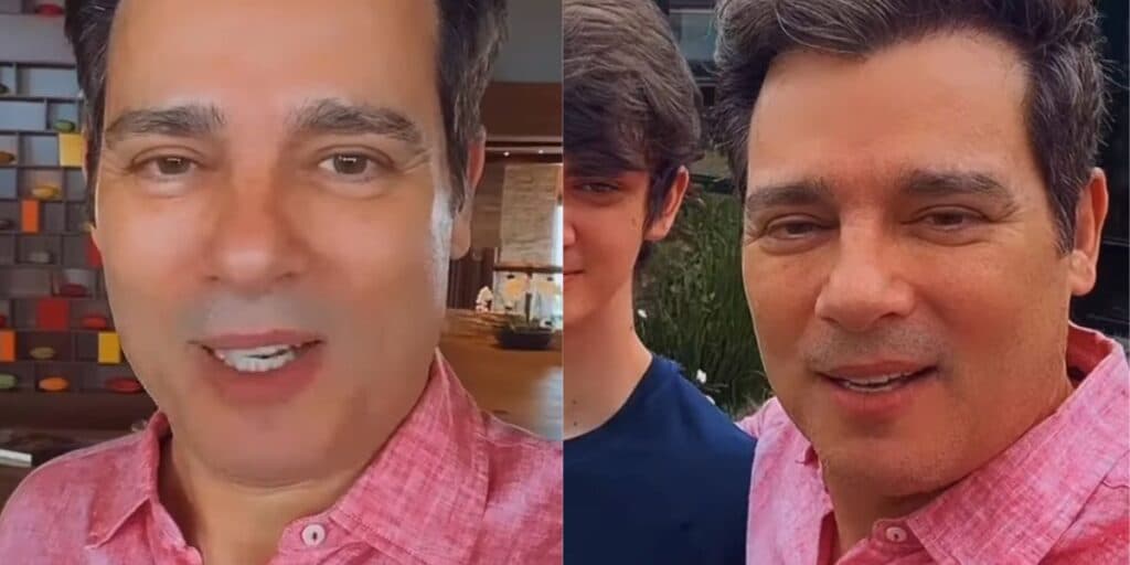 Celso Portiolli surge em vídeo raro e entrega situação com seu filho discreto: "Vou te mostrar muita coisa"