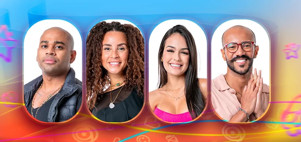 Enquente dos emparedados da semana, Larissa, Alface, Domitila, Cezar Black, no BBB23 - Foto Reprodução Gshow Enquente dos emparedados da semana, Larissa, Alface, Domitila, Cezar Black, no BBB23 - Foto Reprodução Gshow