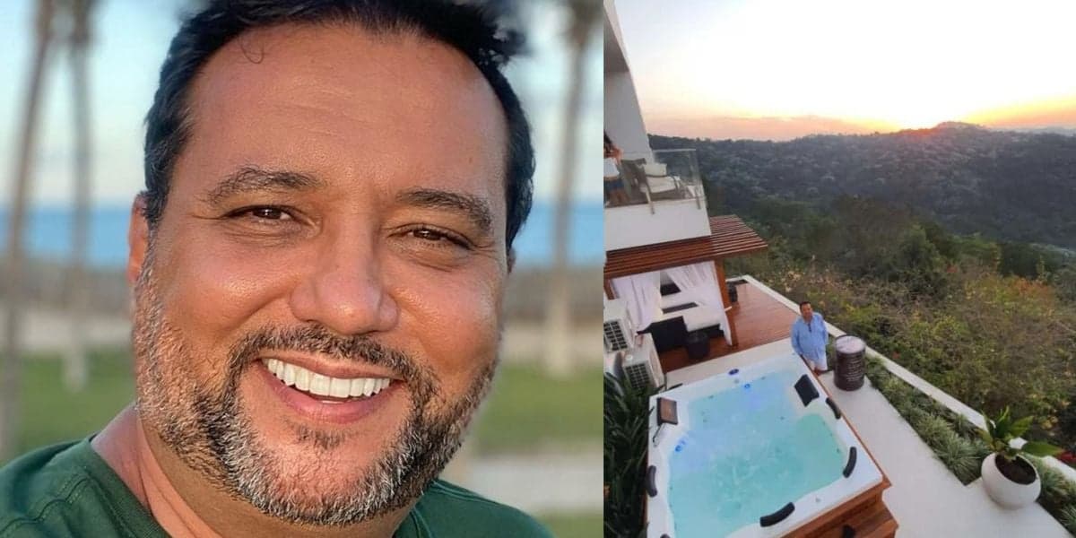 Geraldo Luis na varanda, apreciando a vista da sua luxuosa mansão – Foto Reprodução Internetq Geraldo Luis na varanda, apreciando a vista da sua luxuosa mansão – Foto Reprodução Internetq