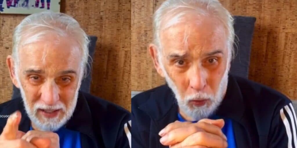 Idoso e com dificuldade de locomoção, Francisco Cuoco vive nessa condição hoje e fez apelo em vídeo