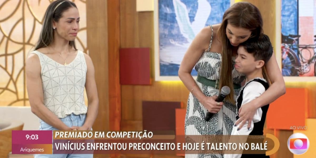 Patrícia Poeta se emociona com história de Vinícius (Foto: Reprodução / Globo) Patrícia Poeta se emociona com história de Vinícius (Foto: Reprodução / Globo)