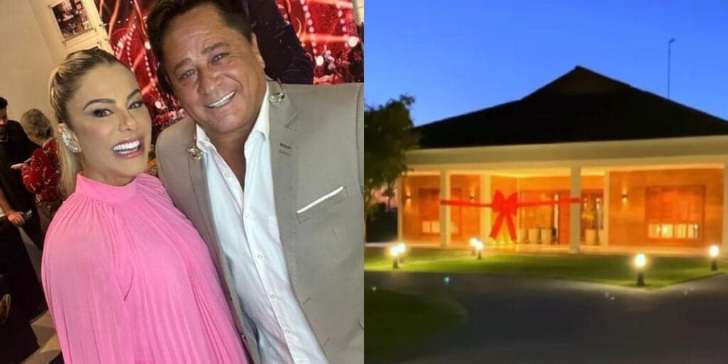 Sala ampla, quartos equipados, piscina e jardim: Poliana Rocha mostra nova mansão milionário com Leonardo