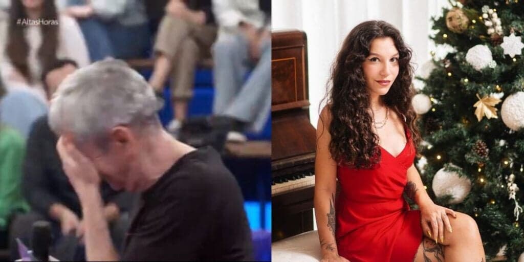 Serginho Groisman comete erro constrangedor com Priscilla e leva mãos ao rosto de vergonha: "Não é"