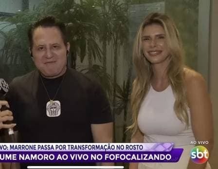 Sertanejo Marrone está namorando assessora que o ajudou em sua cirurgia no rosto Foto Fofocalizando, SBT Sertanejo Marrone está namorando assessora que o ajudou em sua cirurgia no rosto Foto Fofocalizando, SBT