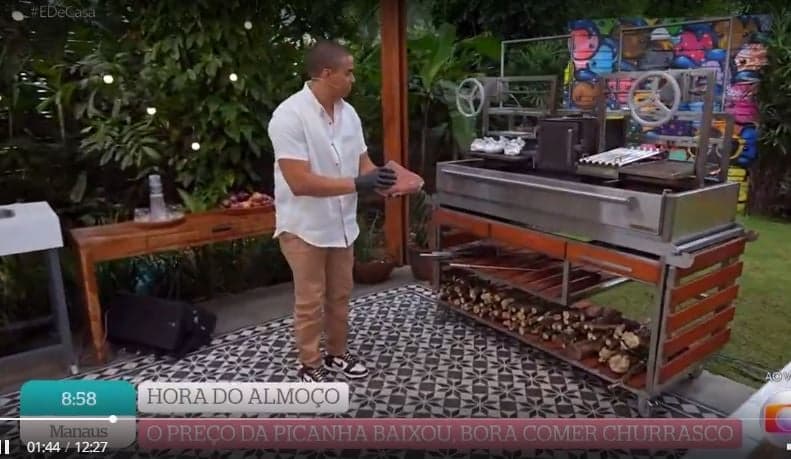 Thiago Oliveira do É de Casa ensina a fazer Picanha suculenta - Foto Reprodução Globo Thiago Oliveira do É de Casa ensina a fazer Picanha suculenta - Foto Reprodução Globo