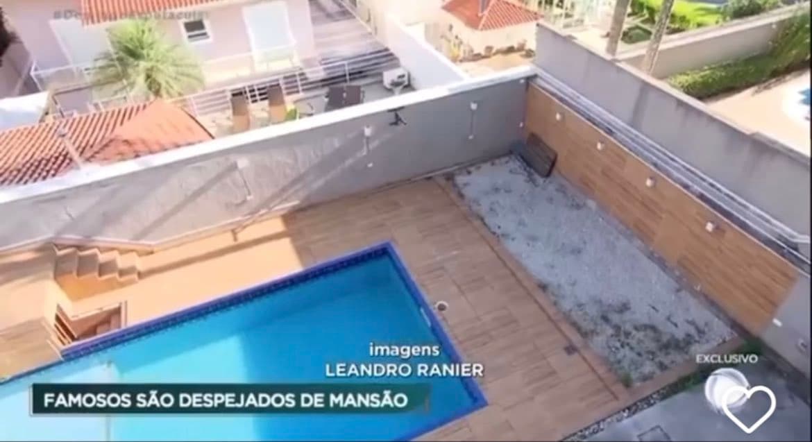 Mansão de Mc Guimê e Lexa danificada - Foto Reprodução Twitter Mansão de Mc Guimê e Lexa danificada - Foto Reprodução Twitter