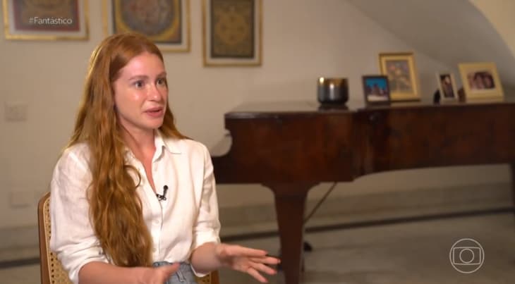 Marina Ruy Barbosa é entrevistada na casa de Glória Maria - Foto Reprodução TVGlobo Marina Ruy Barbosa é entrevistada na casa de Glória Maria - Foto Reprodução TVGlobo