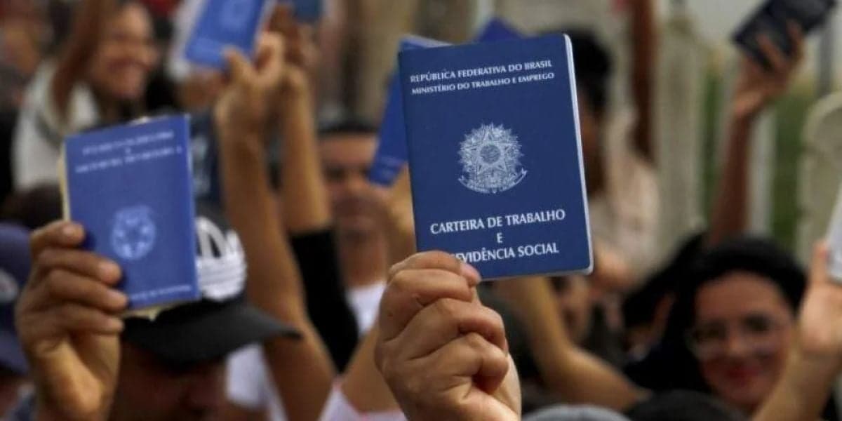 Pessoas em fila com a carteira de Trabalho em busca de empregos - Foto Reprodução Internet Pessoas em fila com a carteira de Trabalho em busca de empregos - Foto Reprodução Internet