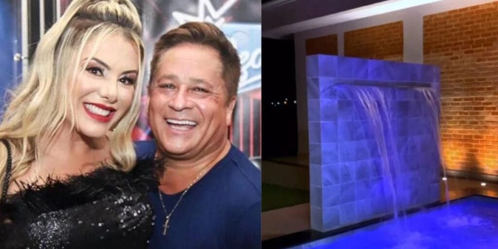 Árvore gigante, cascata e igual a um resort: a nova mansão nada discreta de Poliana Rocha e Leonardo