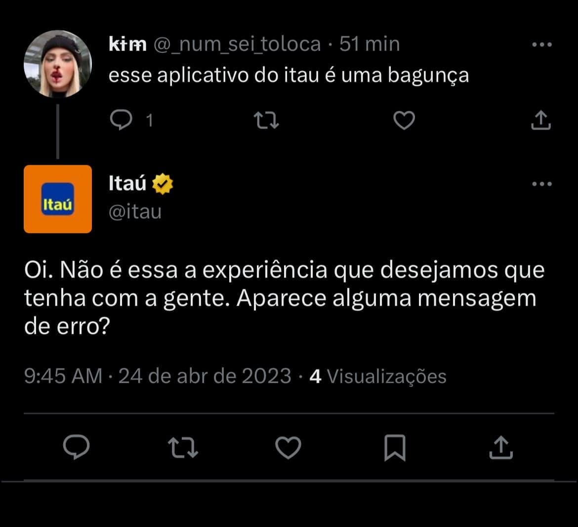 Situação do Itaú anda revoltando clientes nesta segunda-feira, 24 - Foto Reprodução Twitter Situação do Itaú anda revoltando clientes nesta segunda-feira, 24 - Foto Reprodução Twitter
