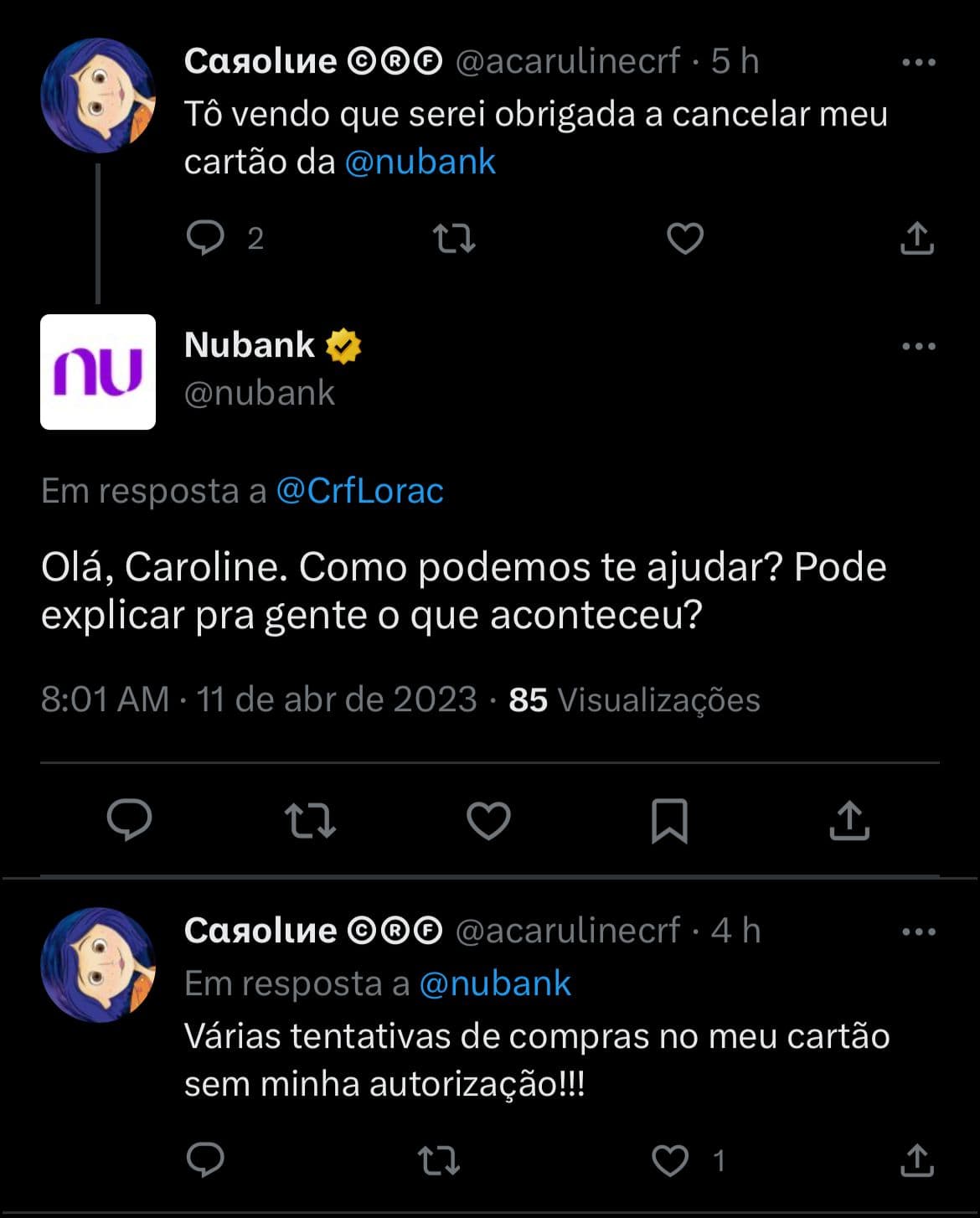 Situação do Nubank está enfurecendo clientes nesta terça-feira (11) - Foto Reprodução twitter Situação do Nubank está enfurecendo clientes nesta terça-feira (11) - Foto Reprodução twitter