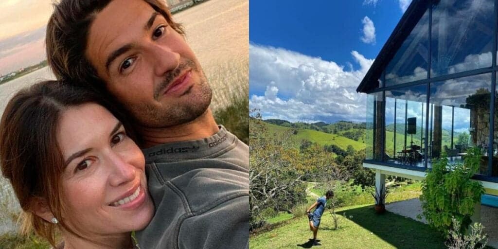 No meio da montanha, com academia gigante e fachada de vidro: a mansão discreta onde Pato e Rebeca vivem