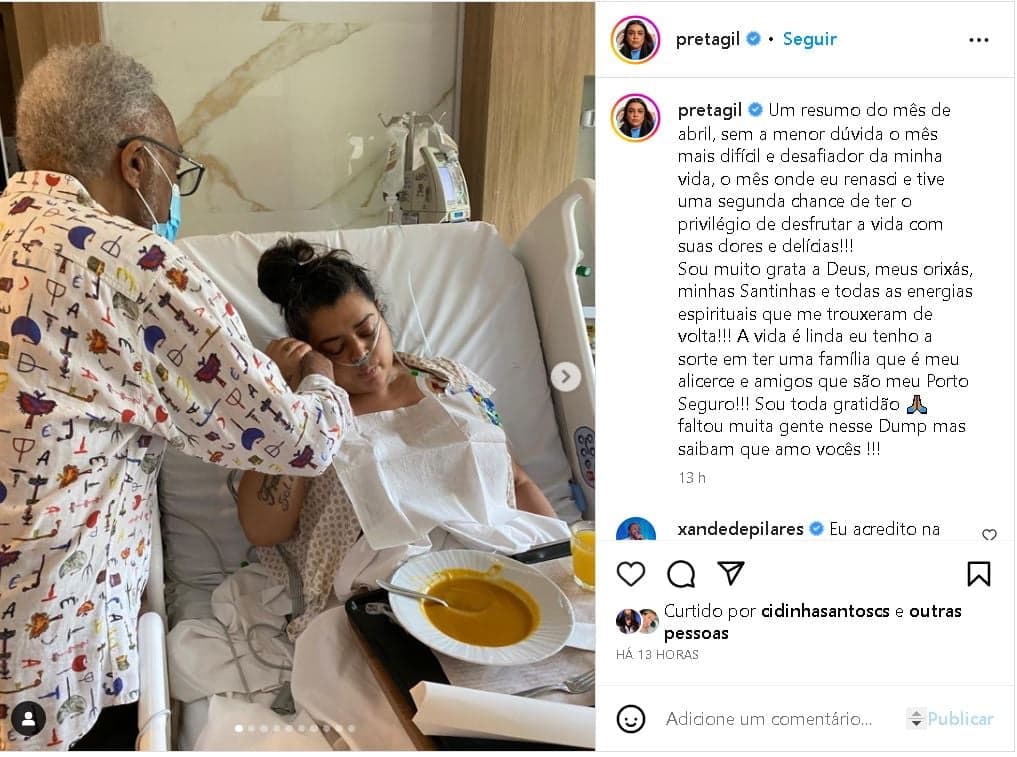 A cantora Preta Gil, em maca, fazendo seu tratamento oncológico - Foto Reprodução Internet A cantora Preta Gil, em maca, fazendo seu tratamento oncológico - Foto Reprodução Internet