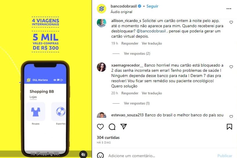 Cliente do Banco do Brasil estão enfurecidos com situação - Foto Reprodução Instagram Cliente do Banco do Brasil estão enfurecidos com situação - Foto Reprodução Instagram