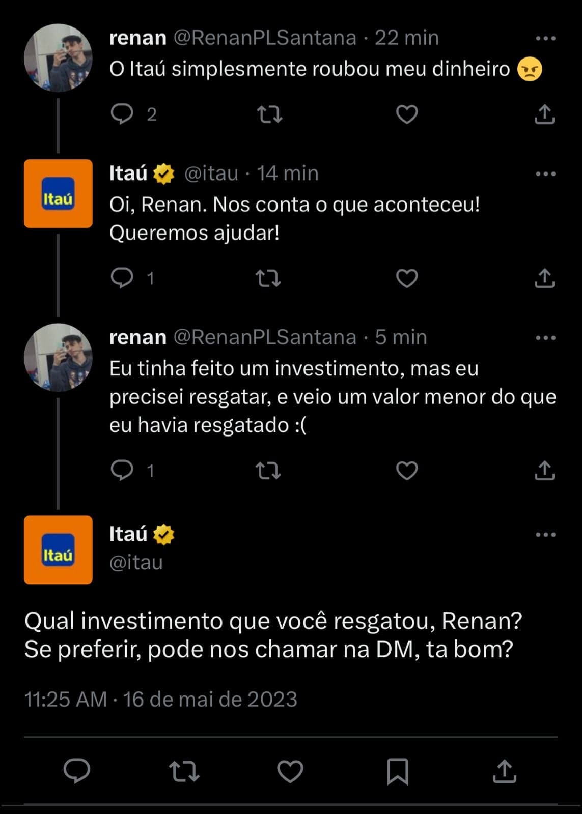 Clientes do Itaú estão enfurecidos com situação com o banco nesta terça-feira (16) - Foto Reprodução Twitter Clientes do Itaú estão enfurecidos com situação com o banco nesta terça-feira (16) - Foto Reprodução Twitter