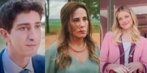 Daniel, Irene e Graça, em Terra e Paixão - Foto Montagem TVFoco Daniel, Irene e Graça, em Terra e Paixão - Foto Montagem TVFoco