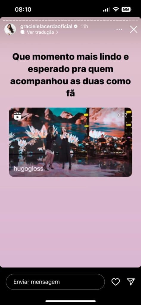 Graciele Lacerda manda recado para Wanessa Camargo e Sandy (Foto: Reprodução / Instagram) Graciele Lacerda manda recado para Wanessa Camargo e Sandy (Foto: Reprodução / Instagram)
