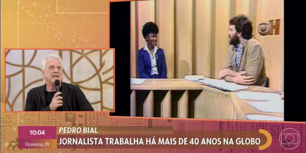 Pedro Bial e Alaíde Costa no Jornal Hoje (Foto: Reprodução / Globo) Pedro Bial e Alaíde Costa no Jornal Hoje (Foto: Reprodução / Globo)