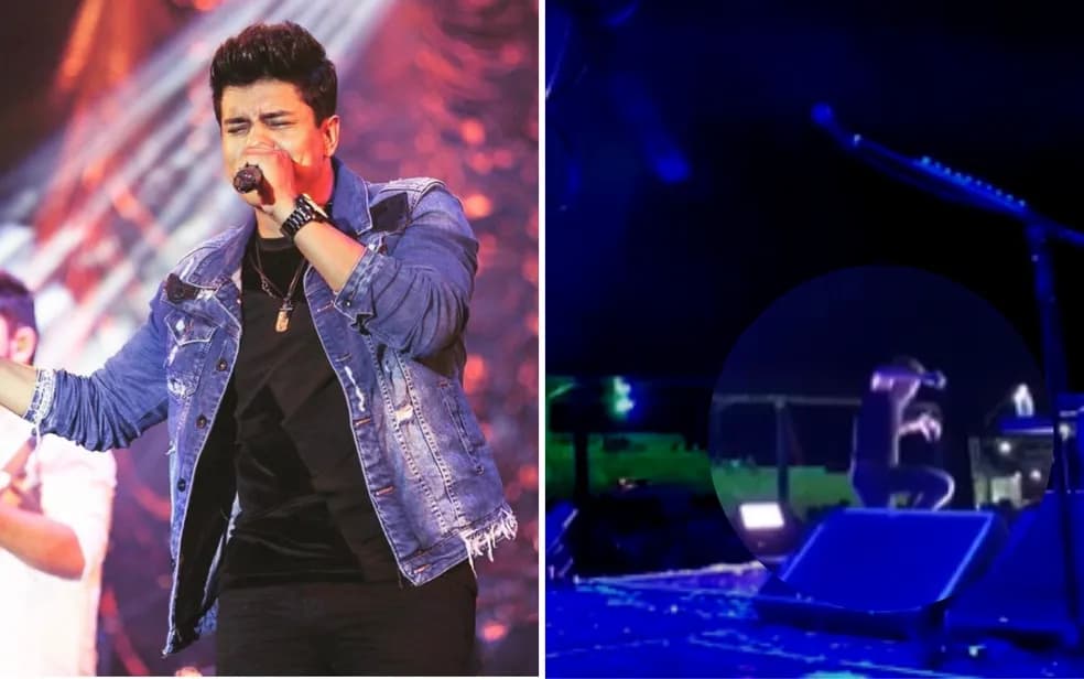 Sertanejo fica ferido após cair de palco durante show em Goiás - Foto Reprodução Internet Sertanejo fica ferido após cair de palco durante show em Goiás - Foto Reprodução Internet