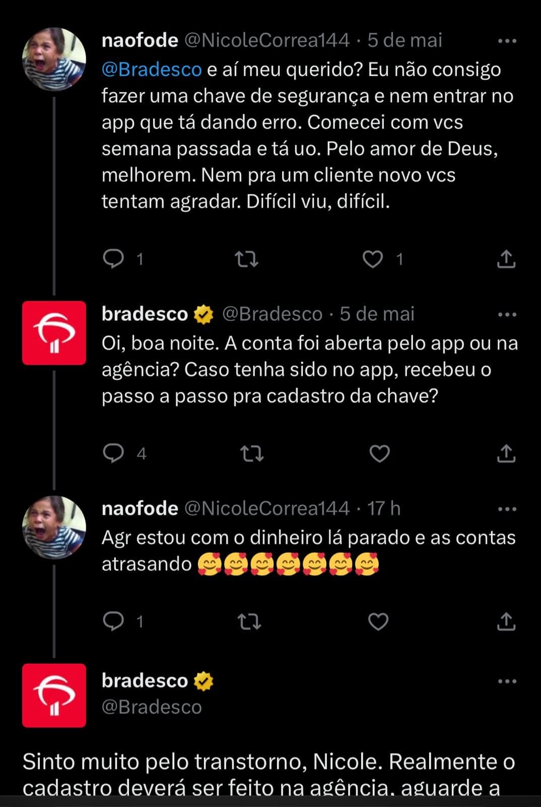 Situação do Bradesco está deixando clientes enfurecidos - Foto Reprodução Twitter Situação do Bradesco está deixando clientes enfurecidos - Foto Reprodução Twitter