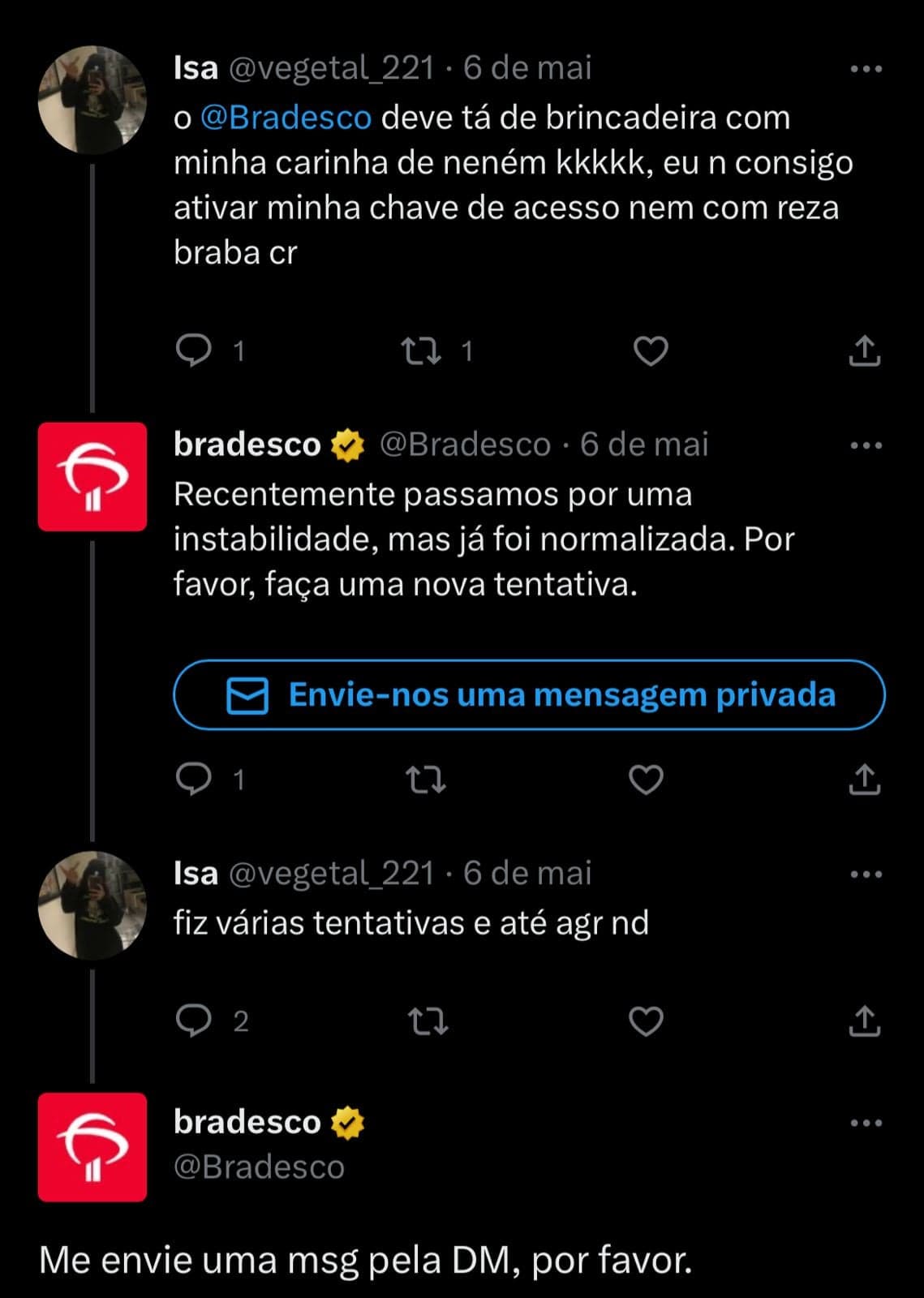 Situação do Bradesco está deixando clientes enfurecidos - Foto Reprodução Twitter Situação do Bradesco está deixando clientes enfurecidos - Foto Reprodução Twitter